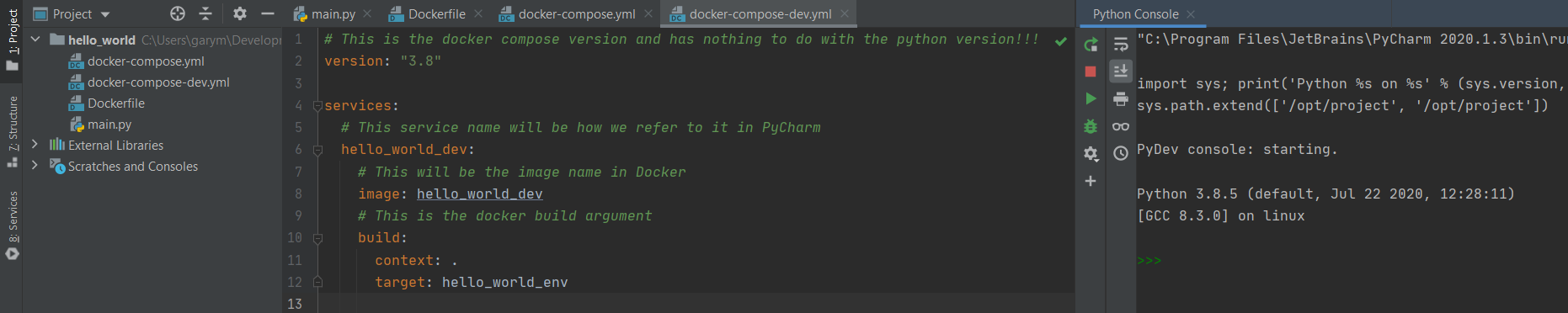 Realistic Python and Docker work flow